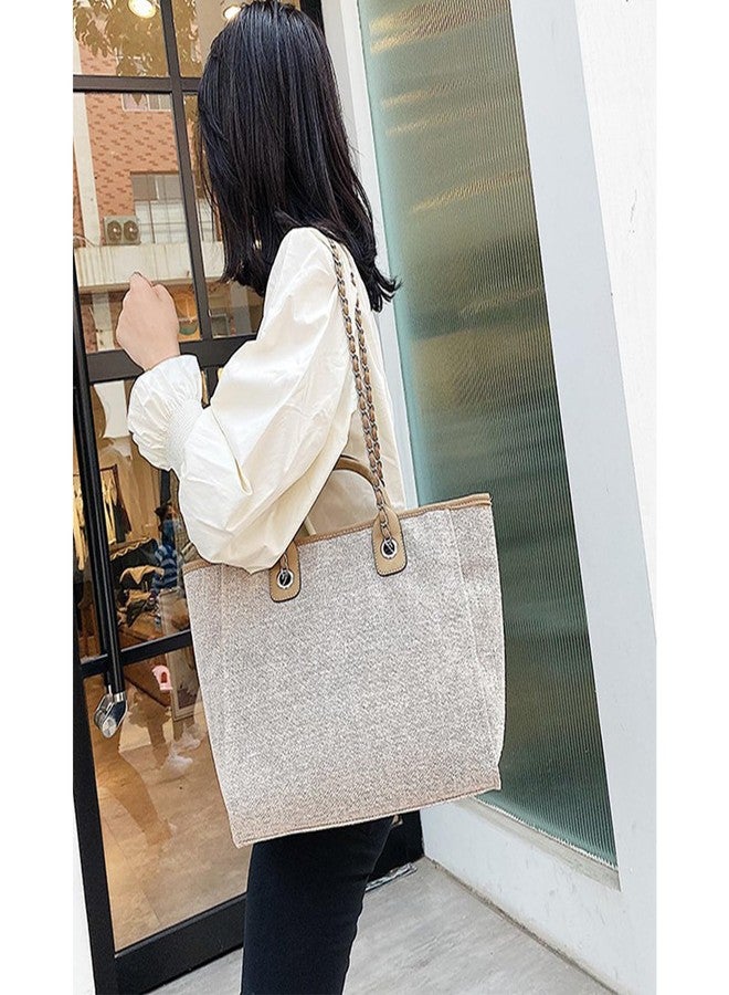 Busnos Tote Bag for Women Large Grey Canvas Travel Handbags Bag Womens Work Tote Bags With Zipper Cute Bags - Image 5